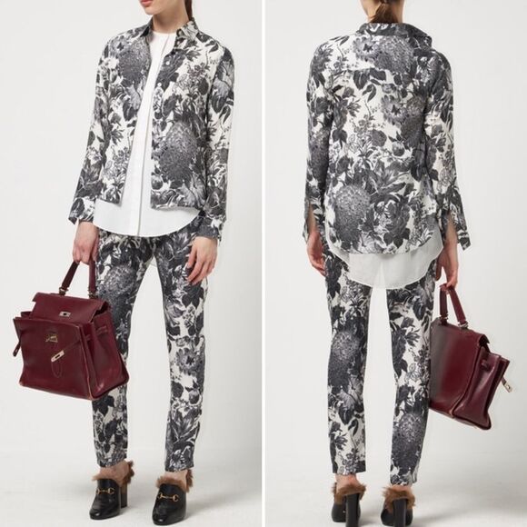 Stella McCartney Toile De Jouy Print Pant Size 40 US 6 Silk Pull On Floral
